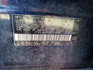 2009 Lexus LS 460 with VIN JTHCL46FX95000898, listed as a Copart auction lot 88355735 with 237,714 mi miles and Salvage title. Bid and sale history available at DreamBid. Image 12.