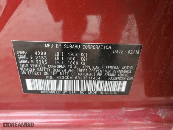 2018 Subaru Impreza Sport with VIN 4S3GKAL60J3614464, listed as a Copart auction lot 49145135 with 79,338 mi miles and Salvage Title. Bid and sale history available at carsss.com. Image 15.