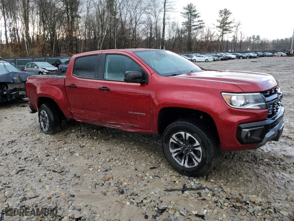 2021 Chevrolet Colorado 4WD Z71 with VIN 1GCGTDENXM1258477, listed as a Copart auction lot 82016974 with 40,231 mi miles and Salvage Title. Bid and sale history available at carsss.com. Image 4.