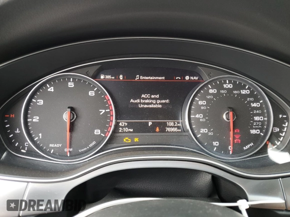 2016 Audi A7 3.0 Prestige with VIN WAU2GAFC2GN081976, listed as a Copart auction lot 37105604 with 76,966 mi miles. Bid and sale history available at carsss.com. Image 9.