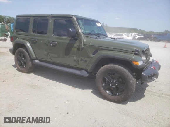 2021 Jeep Wrangler Unlimited Sahara Altitude z VIN 1C4HJXEN8MW794195, wystawiony jako Copart lot #61269515 z przebiegiem 28 118 mil mil oraz Szkoda całkowita • Salvage title. Historia ofert i sprzedaży dostępna na DreamBid. Obrazek 4.