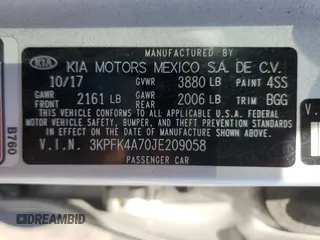 2018 Kia Forte LX with VIN 3KPFK4A70JE209058, listed as a Copart auction lot 52252145 with 39,392 mi miles and Salvage Title. Bid and sale history available at carsss.com. Image 15.