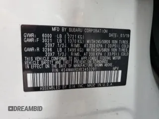 2019 Subaru Ascent Touring с VIN 4S4WMARDXK3453291, выставлен на аукционе Copart как лот 58785195 с пробегом 74 971 миль миль и Чистый • Clean title. История ставок и продаж доступна на DreamBid. Изображение 13.