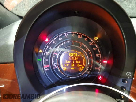 2014 FIAT 500 Sport with VIN 3C3CFFBR8ET291694, listed as a Copart auction lot 77889174 with 90,279 mi miles and Salvage Title. Bid and sale history available at carsss.com. Image 9.