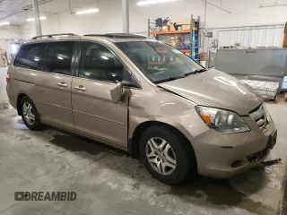 2005 Honda Odyssey EX-L z VIN 5FNRL38625B012216, wystawiony jako Copart lot #51823135 z przebiegiem 206 408 mil mil oraz Szkoda całkowita • Salvage title. Historia ofert i sprzedaży dostępna na DreamBid. Obrazek 4.