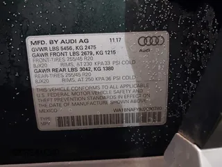 2018 Audi Q5 Premium Plus with VIN WA1BNAFY9J2090780, listed as a IAAI auction lot 41370112 with 55,767 mi miles. Bid and sale history available at carsss.com. Image 9.