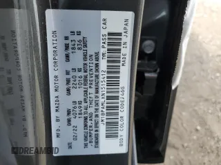 2022 Mazda Mazda3 Hatchback Premium with VIN JM1BPAMLXN1515412, listed as a Copart auction lot 76951614 with 0 mi miles and Salvage Title. Bid and sale history available at carsss.com. Image 12.