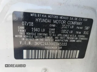 2019 Hyundai Accent SE с VIN 3KPC24A36KE045333, выставлен на аукционе Copart как лот 59556215 с пробегом 45 048 миль миль и Списание • Salvage title. История ставок и продаж доступна на DreamBid. Изображение 13.