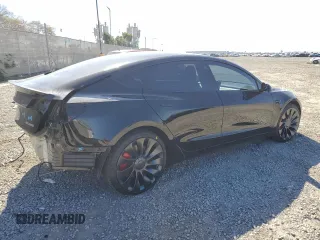 2022 Tesla Model 3 Performance with VIN 5YJ3E1EC8NF353747, listed as a Copart auction lot 45716805 with 13,971 mi miles and Salvage Title. Bid and sale history available at DreamBid. Image 3.
