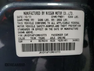 2012 Infiniti M Hybrid with VIN JN1EY1AP1CM910773, listed as a Copart auction lot 56379845 with 168,626 mi miles and Clean title. Bid and sale history available at DreamBid. Image 12.