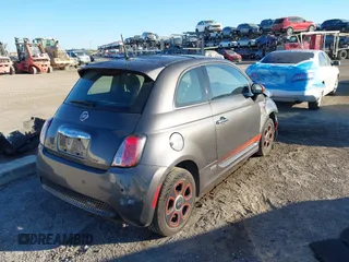 2015 FIAT 500e with VIN 3C3CFFGE3FT603301, listed as a IAAI auction lot 41599133 with 42,635 mi miles. Bid and sale history available at carsss.com. Image 4.