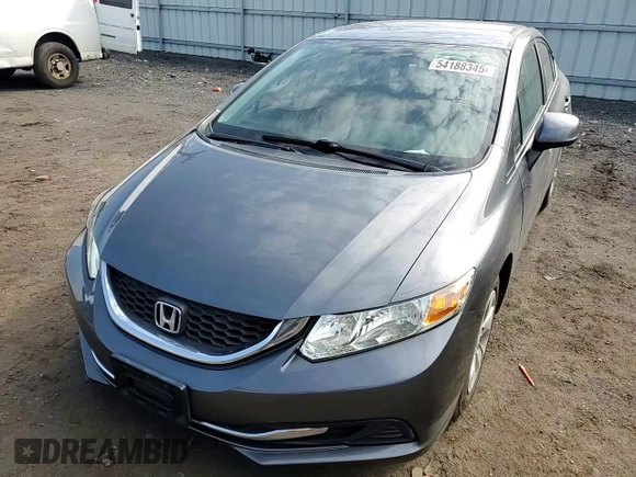 2013 Honda Civic LX with VIN 19XFB2F57DE212202, listed as a Copart auction lot 54188345 with 121,369 mi miles and Salvage Title. Bid and sale history available at DreamBid. Image 13.