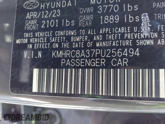 2023 Hyundai Venue SEL с VIN KMHRC8A37PU256494, выставлен на аукционе IAAI как лот 39727783 с пробегом 20 170 миль миль и . История ставок и продаж доступна на DreamBid. Изображение 9.