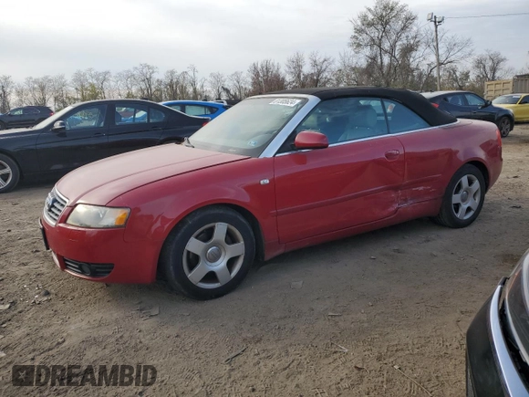 2005 Audi A4 1.8T with VIN WAUAC48H45K006082, listed as a Copart auction lot 81305624 with 105,693 mi miles and Salvage Title. Bid and sale history available at carsss.com. Image 1.