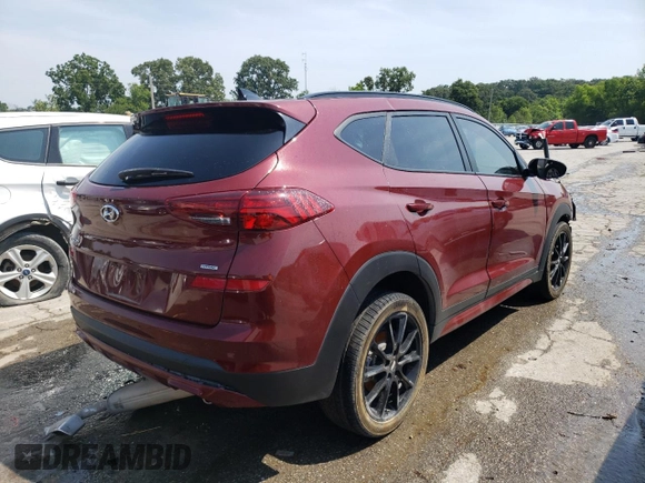 2019 Hyundai Tucson Sport z VIN KM8J3CAL5KU969225, wystawiony jako Copart lot #60997553 z przebiegiem Nie podano mil oraz Szkoda całkowita • Salvage title. Historia ofert i sprzedaży dostępna na DreamBid. Obrazek 3.