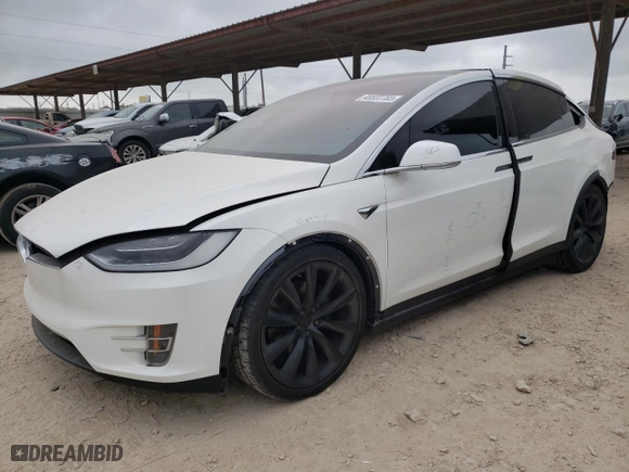 2017 Tesla Model X 90D with VIN 5YJXCBE2XHF049084, listed as a Copart auction lot 48537783 with 54987 miles. Bid and sale history available at carsss.com. Image 1.