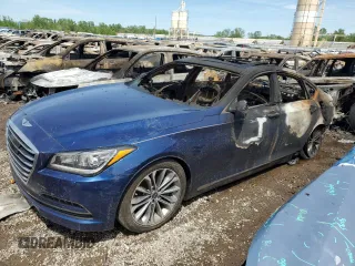 2015 Hyundai Genesis 3.8L with VIN KMHGN4JE0FU091477, listed as a Copart auction lot 50513325 with 83,930 mi miles and Salvage Title. Bid and sale history available at carsss.com. Image 1.