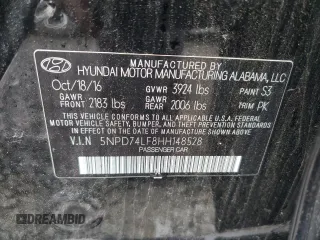 2017 Hyundai Elantra SE z VIN 5NPD74LF8HH148528, wystawiony jako Copart lot #59851745 z przebiegiem 108 284 mil mil oraz Szkoda całkowita • Salvage title. Historia ofert i sprzedaży dostępna na DreamBid. Obrazek 12.