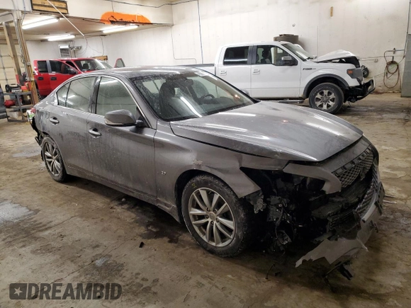 2015 Infiniti Q50 Sport with VIN JN1BV7AR5FM407039, listed as a Copart auction lot 45882655 with 99,813 mi miles and Salvage title. Bid and sale history available at DreamBid. Image 4.