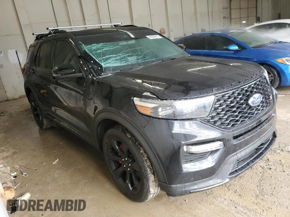 2023 Ford Explorer ST with VIN 1FM5K8GC8PGC22488, listed as a Copart auction lot 43020615 with 17,442 mi miles and Salvage Title. Bid and sale history available at carsss.com. Image 4.