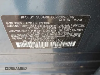 2024 Subaru Forester Premium with VIN JF2SKADC7RH508169, listed as a IAAI auction lot 41065280 with 17,346 mi miles. Bid and sale history available at carsss.com. Image 9.