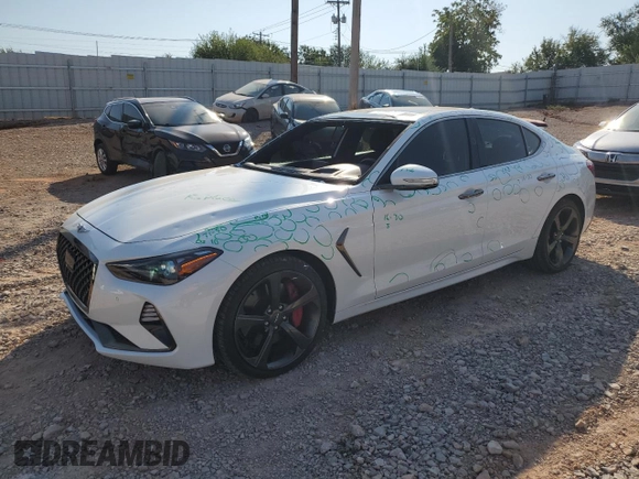 2020 Genesis G70 3.3T with VIN KMTG34LEXLU063223, listed as a Copart auction lot 74316164 with 48,317 mi miles and Salvage Title. Bid and sale history available at carsss.com. Image 1.