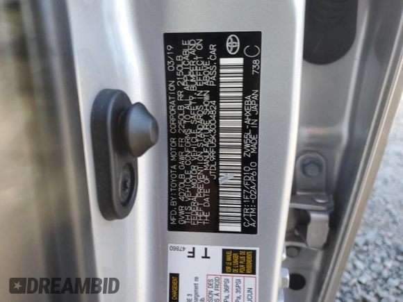 2019 Toyota Prius LE with VIN JTDL9RFU5K3004824, listed as a Copart auction lot 52640445 with 101,542 mi miles and Salvage Title. Bid and sale history available at DreamBid. Image 14.