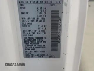 2020 Nissan NV200 S with VIN 3N6CM0KN6LK697100, listed as a Copart auction lot 61852385 with 191,500 mi miles and Clean title. Bid and sale history available at DreamBid. Image 13.