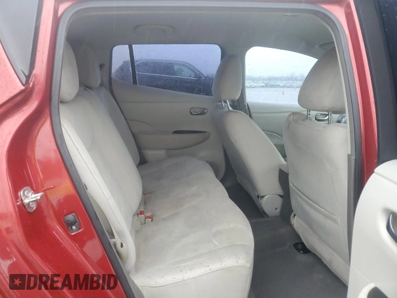 2012 Nissan LEAF SL with VIN JN1AZ0CP4CT019594, listed as a Copart auction lot 43593215 with 62,110 mi miles and Clean Title. Bid and sale history available at DreamBid. Image 10.