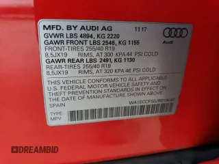 2018 Audi Q3 Premium with VIN WA1ECCFS0JR019646, listed as a Copart auction lot 70458152 with 54,207 mi miles. Bid and sale history available at carsss.com. Image 13.