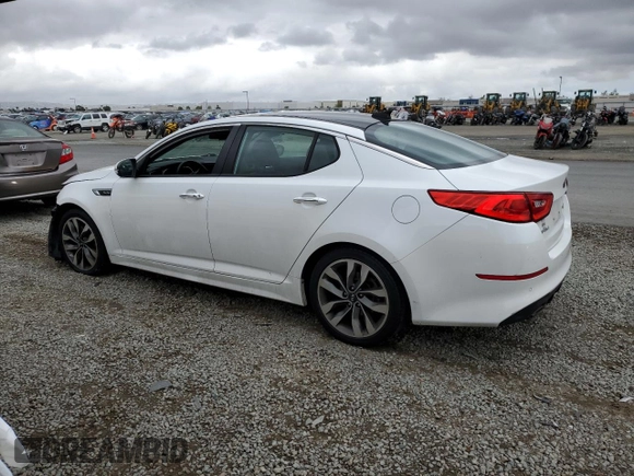 2015 Kia Optima SX Turbo with VIN 5XXGR4A65FG426823, listed as a Copart auction lot 55662665 with 102,829 mi miles and Salvage title. Bid and sale history available at DreamBid. Image 2.
