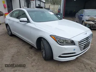 2015 Hyundai Genesis 3.8L with VIN KMHGN4JEXFU037569, listed as a IAAI auction lot 41957191 with 45,242 mi miles. Bid and sale history available at carsss.com. Image 1.
