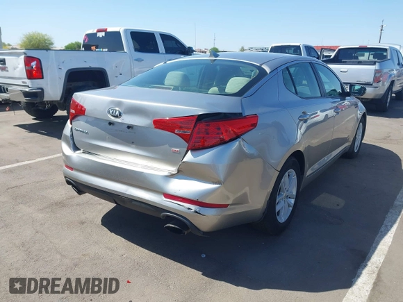 2013 Kia Optima LX with VIN KNAGM4A74D5423255, listed as a IAAI auction lot 42065230 with 116,589 mi miles. Bid and sale history available at carsss.com. Image 6.