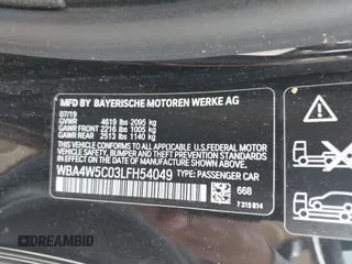 2020 BMW 4 Series 430i xDrive with VIN WBA4W5C03LFH54049, listed as a IAAI auction lot 42392996 with 57,347 mi miles and . Bid and sale history available at DreamBid. Image 9.