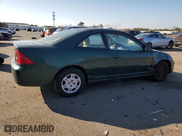 2002 Honda Civic DX with VIN 1HGEM222X2L072623, listed as a Copart auction lot 45855475 with 109,354 mi miles and Clean Title. Bid and sale history available at DreamBid. Image 3.