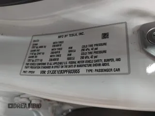 2023 Tesla Model 3 Long Range with VIN 5YJ3E1EB3PF603955, listed as a IAAI auction lot 41915541 with 33,691 mi miles and . Bid and sale history available at DreamBid. Image 9.