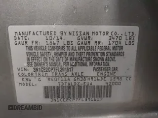 2015 Nissan Note S Plus z VIN 3N1CE2CP7FL391617, wystawiony jako IAAI lot #41724967 z przebiegiem 88 616 mil mil oraz . Historia ofert i sprzedaży dostępna na DreamBid. Obrazek 9.