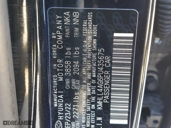 2023 Hyundai Elantra SE with VIN KMHLL4AG6PU435675, listed as a Copart auction lot 82765644 with 49,416 mi miles and Salvage Title. Bid and sale history available at carsss.com. Image 14.