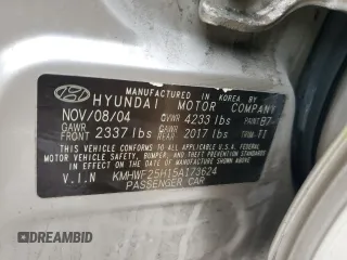 2005 Hyundai Sonata GL with VIN KMHWF25H15A173624, listed as a Copart auction lot 86964344 with 0 mi miles and Clean Title. Bid and sale history available at carsss.com. Image 13.