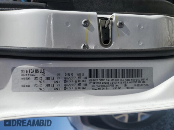 2018 Jeep Cherokee Trailhawk with VIN 1C4PJMBB5JD512333, listed as a Copart auction lot 61485865 with 83,223 mi miles and Salvage title. Bid and sale history available at DreamBid. Image 13.