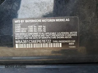 2014 BMW 3 Series 320i with VIN WBA3B1C56EP678722, listed as a Copart auction lot 61504625 with 158,903 mi miles and Clean title. Bid and sale history available at DreamBid. Image 12.