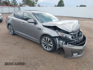 2015 Kia Optima SX Turbo with VIN 5XXGR4A6XFG395441, listed as a IAAI auction lot 41460842 with 140,958 mi miles. Bid and sale history available at carsss.com. Image 1.