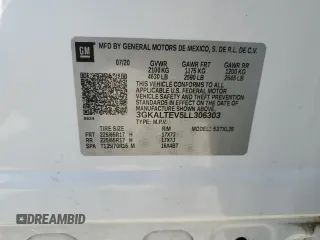2020 GMC Terrain SLE z VIN 3GKALTEV5LL306303, wystawiony jako Copart lot #50384115 z przebiegiem Nie podano mil oraz Szkoda całkowita • Salvage title. Historia ofert i sprzedaży dostępna na DreamBid. Obrazek 14.