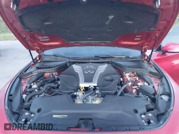 2018 Infiniti Q60 RED SPORT 400 with VIN JN1FV7EL4JM630513, listed as a IAAI auction lot 40411948 with 59,373 mi miles. Bid and sale history available at carsss.com. Image 10.