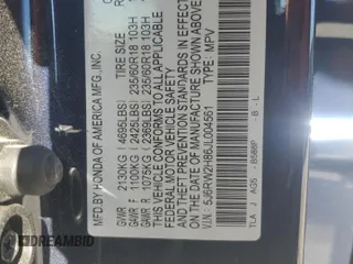 2018 Honda CR-V EX-L with VIN 5J6RW2H86JL004561, listed as a Copart auction lot 47167965 with 109,719 mi miles and Salvage Title. Bid and sale history available at carsss.com. Image 15.