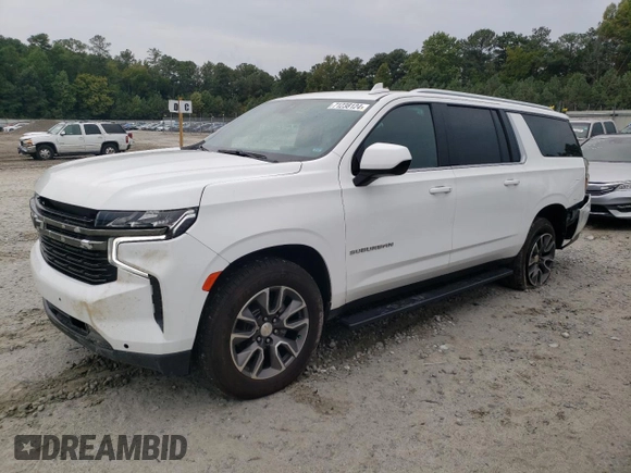 2021 Chevrolet Suburban LS with VIN 1GNSCBKD5MR392512, listed as a Copart auction lot 71238124 with 77,775 mi miles and Salvage Title. Bid and sale history available at DreamBid. Image 1.