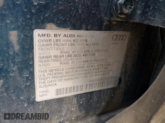 2018 Audi Q7 Premium Plus with VIN WA1LAAF77JD028791, listed as a Copart auction lot 48821825 with 103,999 mi miles and Non Repairable. Bid and sale history available at carsss.com. Image 14.