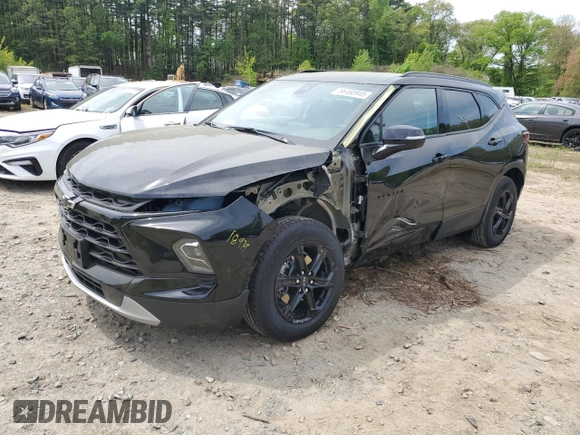 2024 Chevrolet Blazer LT with VIN 3GNKBJRS6RS199484, listed as a Copart auction lot 56480945 with 9,255 mi miles and Salvage title. Bid and sale history available at DreamBid. Image 1.