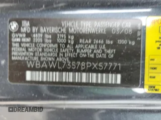 2008 BMW 3 Series 335i with VIN WBAWL73578PX57771, listed as a Copart auction lot 44112565 with Not Provided miles and Salvage Title. Bid and sale history available at carsss.com. Image 13.