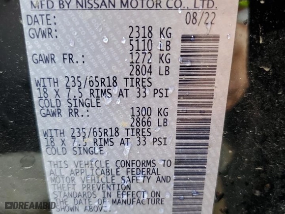 2023 Nissan Murano S with VIN 5N1AZ2AJXPC102536, listed as a Copart auction lot 78426984 with 27,652 mi miles and Salvage Title. Bid and sale history available at carsss.com. Image 14.